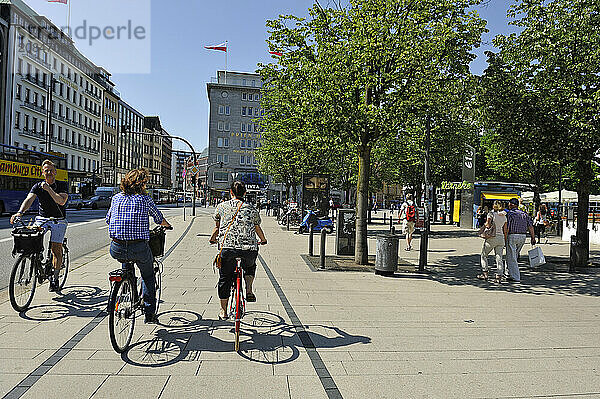 Cycle lane  Hamburg  Germany  Europe