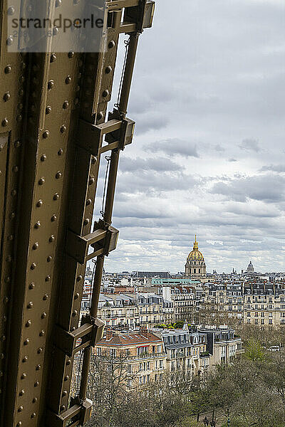 View from the Eiffel Tower to the Invalides  Paris  Île-de-France  France  Europe