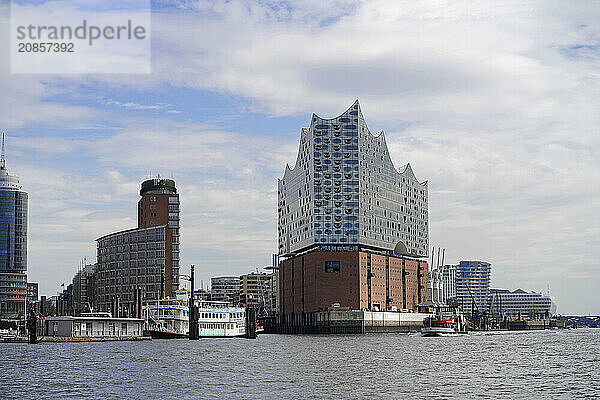 Elbe Philharmonic Hall in Hafencity  Hanseatic City of Hamburg  The Elbe Philharmonic Hall at the harbour  a symbol of modern architecture in Hamburgs