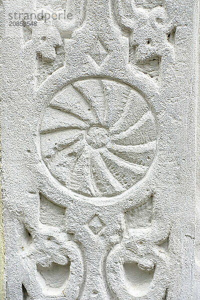 Symbolic image: Historical ornamentation  stonemasonry  here using the example of a heritage-protected building in the old town centre of Lindau (Lake Constance)  Bavaria  Germany  Europe