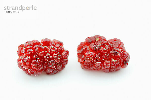 Strawberry spinach (Chenopodium foliosum  Blitum virgatum)  fruits on a white background  vegetable and ornamental plant