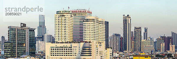 Panorama from Golden Mount  skyline of Bangkok  Thailand  Asia