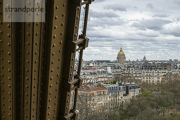 View from the Eiffel Tower to the Invalides  Paris  Île-de-France  France  Europe