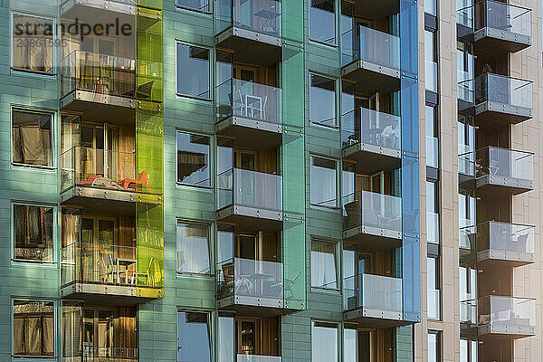 Modern residential buildings  modern architecture  Tjuvholmen  Aker Brygge  Oslo  Norway  Europe