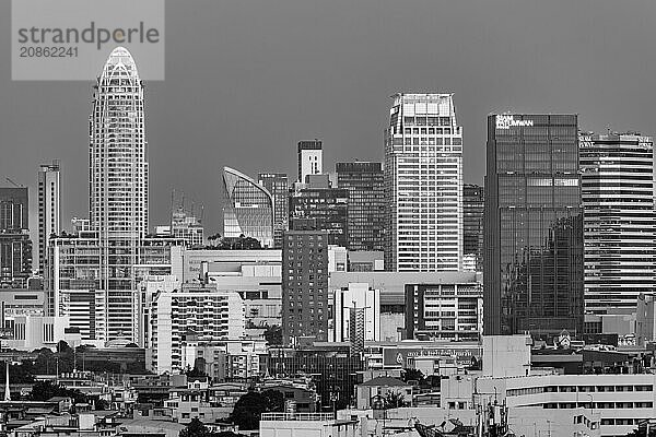 Panorama from Golden Mount  Skyline of Bangkok  Thailand Asia