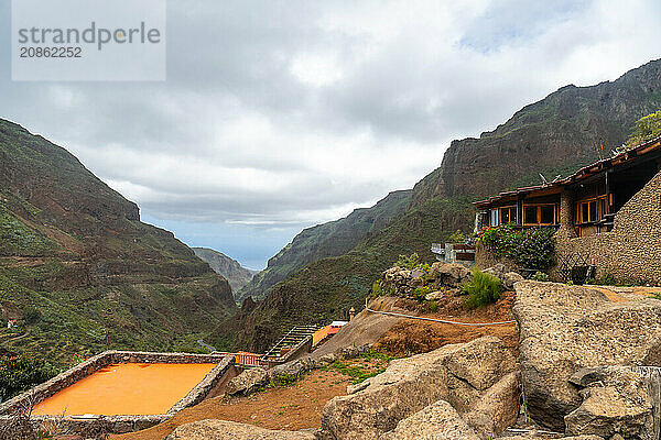 Views of the beautiful Barranco de Guayadeque in Gran Canaria  Canary Islands