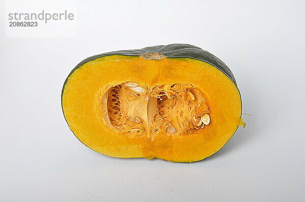 Green pumpkin on a white background