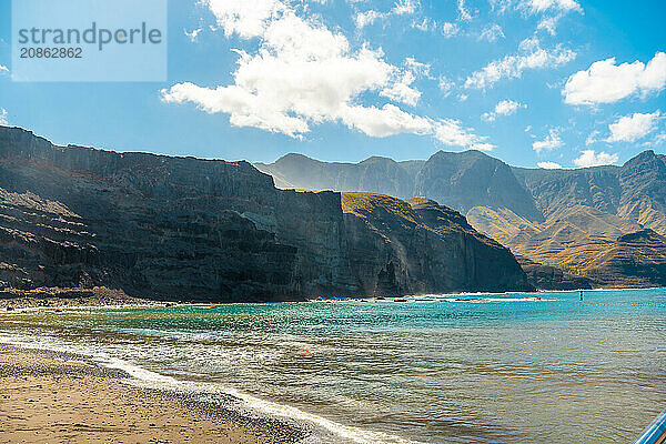 Beautiful beach of Puerto de Las Nieves in Agaete in Gran Canaria  Spain  Europe