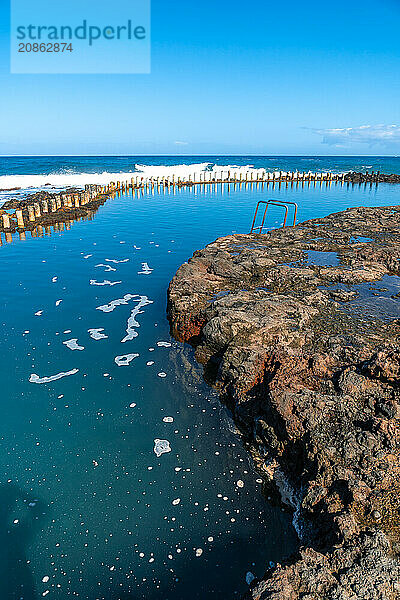 Beautiful natural pools Las Salinas de Agaete in Puerto de Las Nieves in Gran Canaria  Spain  Europe