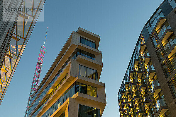 Modern residential buildings  modern architecture  Tjuvholmen  Aker Brygge  Oslo  Norway  Europe