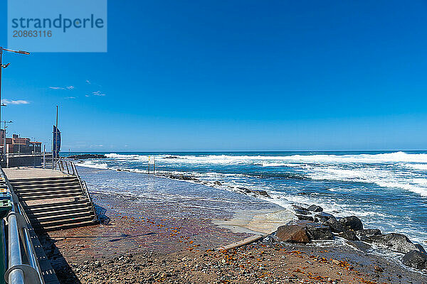 Natural pools in Los Charcones and Playa el Puertillo and in Gran Canaria. Spain