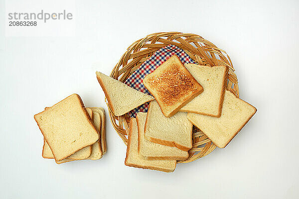 Slices of toast in baskets  toast