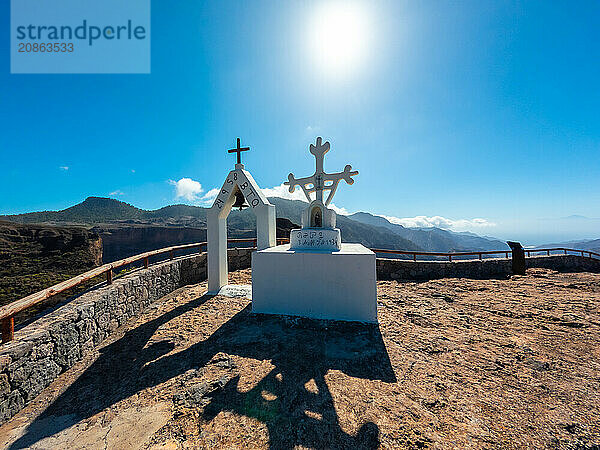 Beautiful bell at the Roque Palmes viewpoint near Roque Nublo in Gran Canaria  Canary Islands