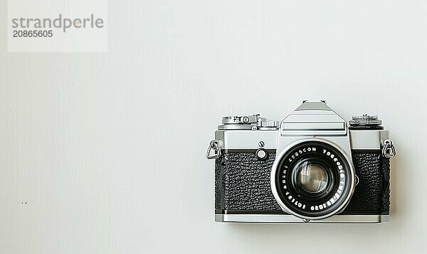 Vintage camera on white background  space for text AI generated