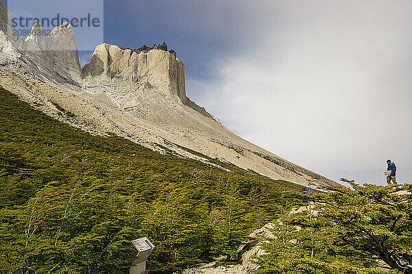 British viewpoint  Valle del Frances  W trekking  Torres del Paine National Park  National System of Protected Wild Areas of the State of Chile. Patagonia  Republic of Chile  South America