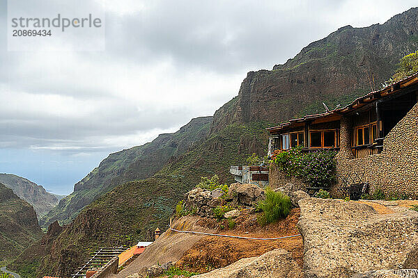 Homes in the Barranco de Guayadeque in Gran Canaria  Canary Islands