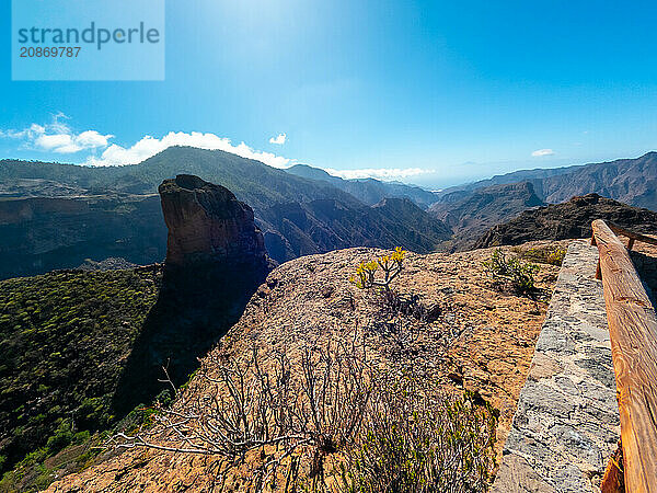 Viewpoint of Roque Palmes near Roque Nublo in Gran Canaria  Canary Islands