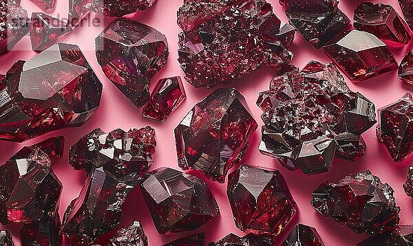 Natural texture of raw garnet gemstones AI generated