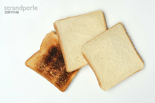 Untoasted and toasted slice of toast  toast