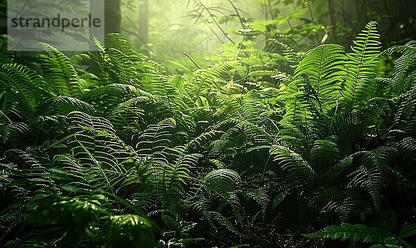 Closeup view of a bush in green spring forest AI generated