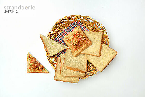 Slices of toast in baskets  toast