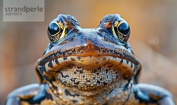 Macro portrait of a Rana arvalis with selective focus AI generated