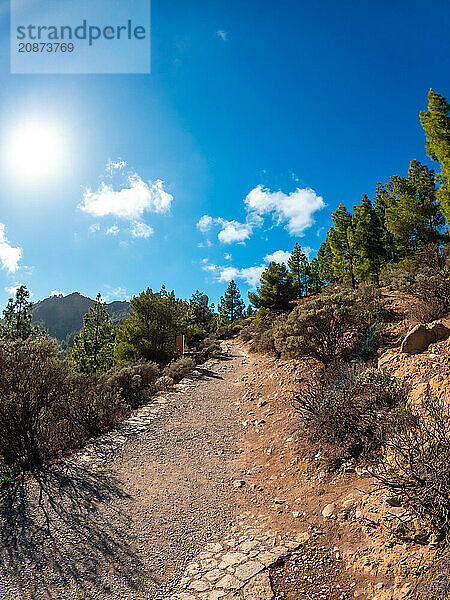 Trekking trails up Roque Nublo in Gran Canaria  Canary Islands