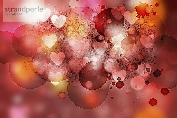 Heart blurred lights on colorfull background  Background with beautiful pink hearts  Hearts texture background