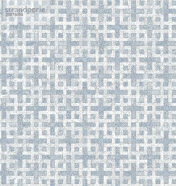 A geometric pattern featuring blue crosses on a white background  creating a textured  minimalistic mosaic appearance