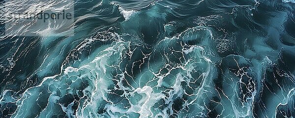 Aerial view of an cresting ocean wave unfolding its violent beauty  AI generated