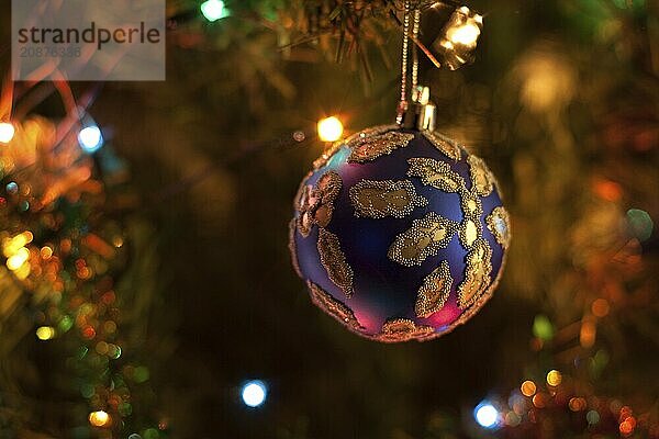 Christmas tree decorations. Close up. Selective focus