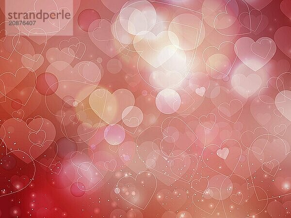 Heart blurred lights on colorfull background  Background with beautiful pink hearts  Hearts texture background