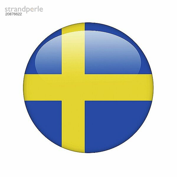 The Swedish flag in the form of a glossy icon