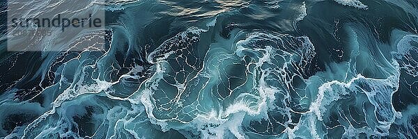 Aerial view of an cresting ocean wave unfolding its violent beauty  AI generated