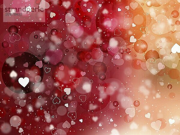 Heart blurred lights on colorfull background  Background with beautiful pink hearts  Hearts texture background