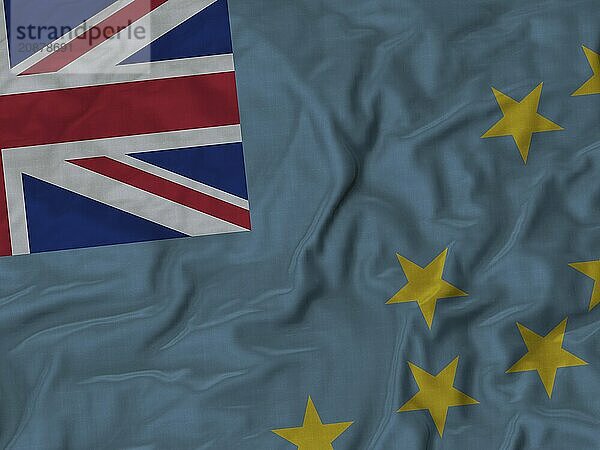 Flag with the Union Jack in the top left and yellow stars on a light blue background  Fabric Ruffled Flag Background