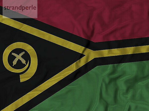 The flag of Vanuatu with a black  red  and green background  and a yellow Y-shape  Fabric Ruffled Flag Background