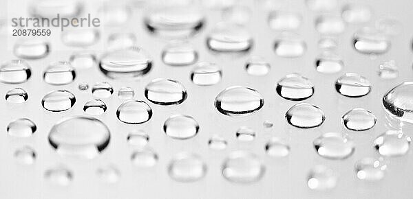 Water droplets on a white background. Macro shot