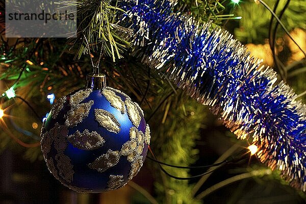 Christmas tree decorations. Close up. Selective focus