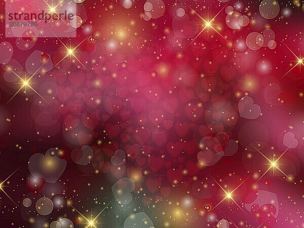 Heart blurred lights on colorfull background  Background with beautiful pink hearts  Hearts texture background