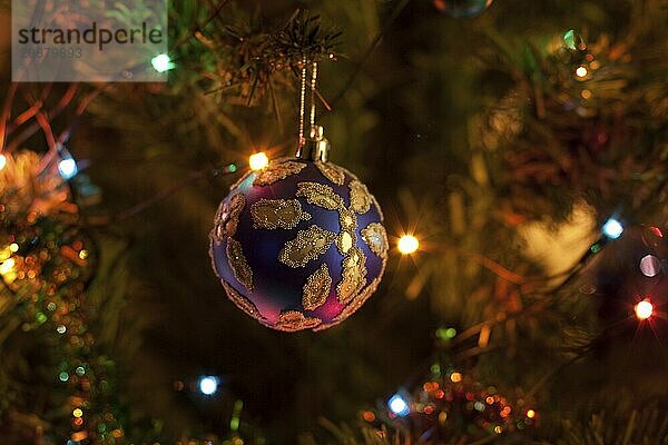 Christmas tree decorations. Close up. Selective focus