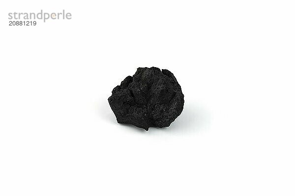 Natural wood charcoal isolated on white background. Pile of coal isolated on white background