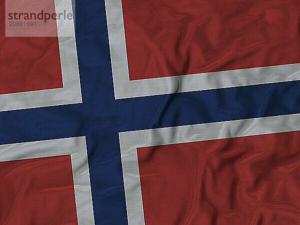 Closeup of Ruffled Norway flag  Fabric Ruffled Flag Background