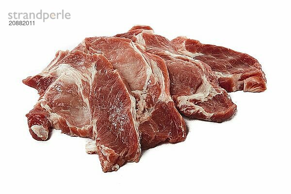 Raw juicy meat. Isolated on a white background