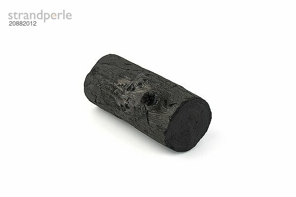 Natural wood charcoal isolated on white background. Pile of coal isolated on white background