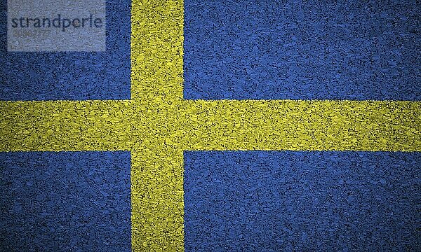 The Swedish flag painted on a cork board