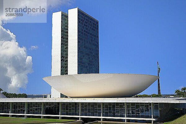 National Congress  designed by Oscar Niemeyer  World Heritage Site  Brasilia  Federal district  Brazil  South America