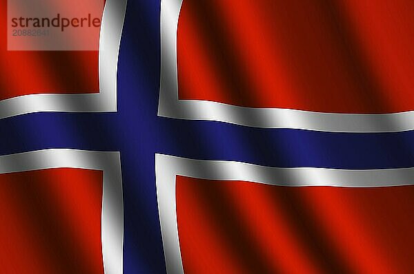 The Norwegian flag flying in the wind