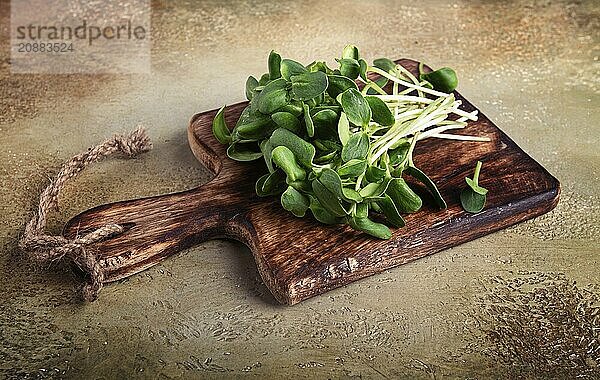 Sunflower micrograin  on a wooden chopping board  no people