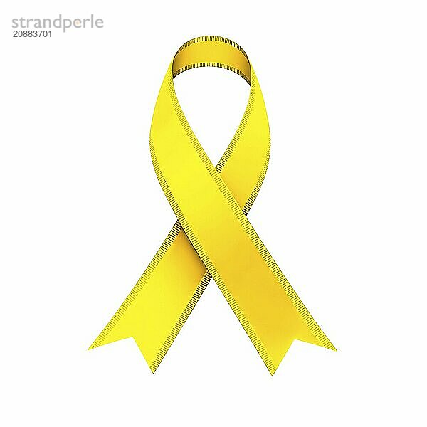 Yellow ribbon over a transparent background. Symbol of bladder cancer  endometriosis  and suicide prevention. AI generated